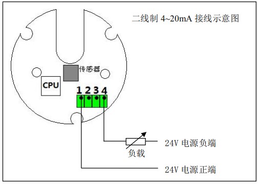 高溫型橢圓齒輪流量計二線製接線圖